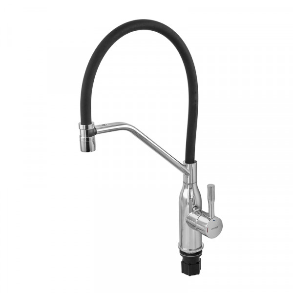 Змішувач для кухні MIXXUS PREMIUM GRAVITY 017 NUT REFL.BLACK (Колір хром+силік. вилив чорний) (MI8406)
