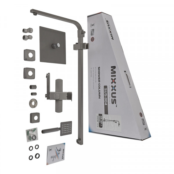 Душова колона MIXXUS KUB-009-J GRAPHITE зі змішувачем з нерж. сталі SUS304 (Колір графіт) (MI6845)