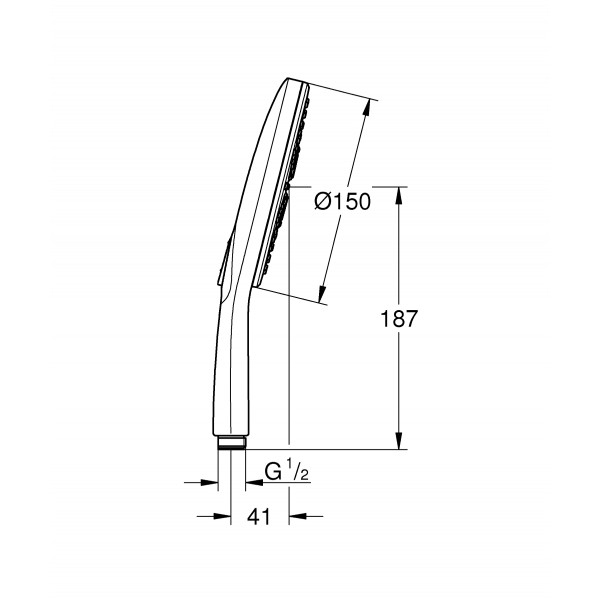 Ручний душ, 3 режими струменя Grohe Rainshower SmartActive (26553000)