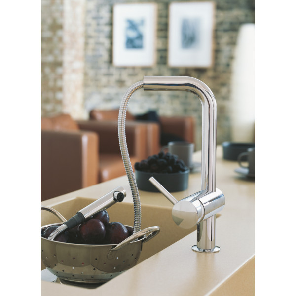 Змішувач для кухні з висувним виливом Grohe Minta (32168000)