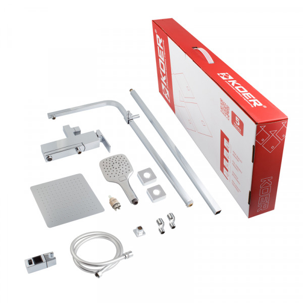 Душова колона зі змішувачем Koer KB-56039-01 3 функції (Колір хром) (KR5995)