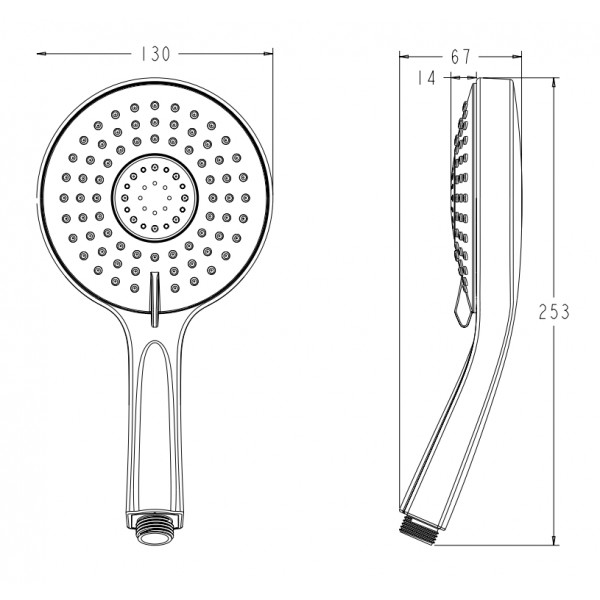 Лійка для душу KOER KP-0408-01, 5 функцій (Колір хром) (KR5412)