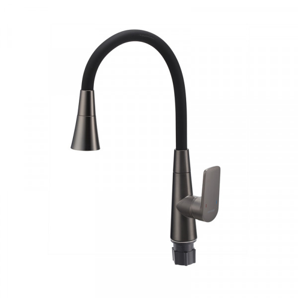 Змішувач для кухні Mixxus Premium Matis 011-T (NUT) Graphite Refl.Black (Колір граф.+сил.вилив чорн) (MI8268)