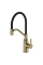 Змішувач для кухні Mixxus Premium Gravity 017 (NUT) Brushed Gold Refl.Black (Матове золото+сил.вилив чорний) (MI8410)