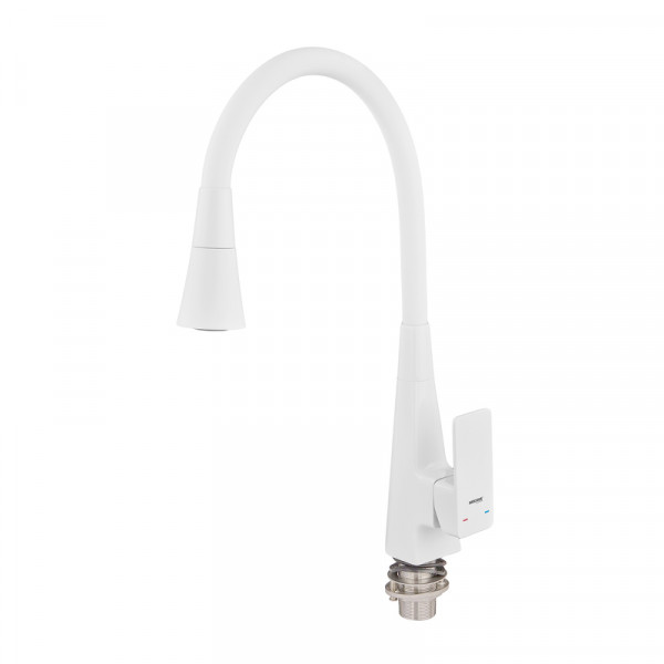 Змішувач для кухні MIXXUS ETNA 014-T NUT WHITE REFL.WHITE (Колір білий+силіконовий вилив білий) (MI8424)