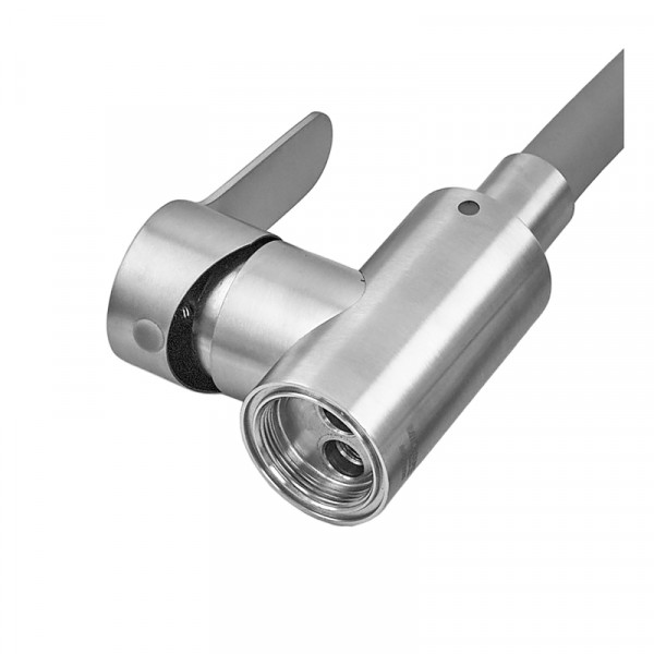 Змішувач для кухні MIXXUS DAX-011-T REFL.GRAY з гнучким виливом з нерж. сталі SUS304 (Колір нерж+вилив сірий) (MI8496)