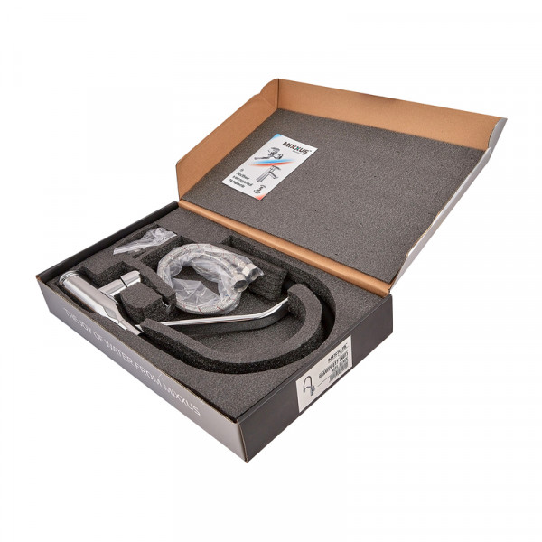 Змішувач для кухні MIXXUS PREMIUM GRAVITY 017 NUT REFL.BLACK (Колір хром+силік. вилив чорний) (MI8406)
