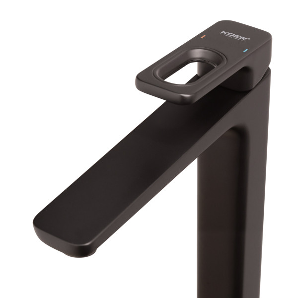 Змішувач для умивальника високий KOER KB-11031-05 (Колір чорний) (KR5434)