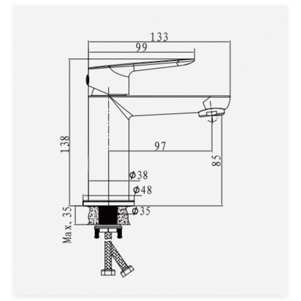 Змішувач для умивальника HAIBA PARMA 001 NUT (HB9680)