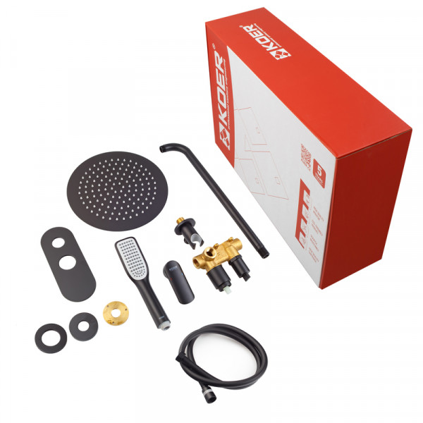 Вбудована душова система Koer KB-62028-05 2 функції (Колір чорний) (KR6009)