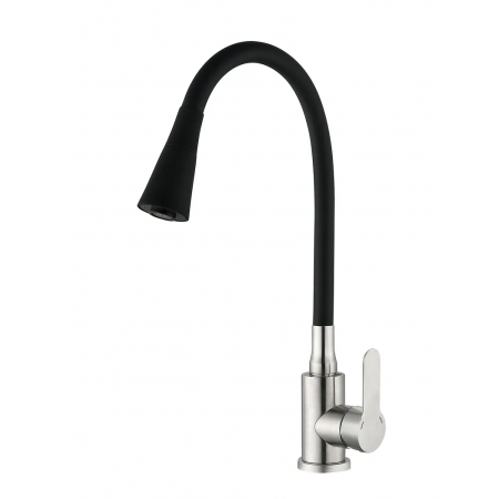 Змішувач для кухні Mixxus DAX-011 REFL.Black із силіконовим виливом (MI6559)