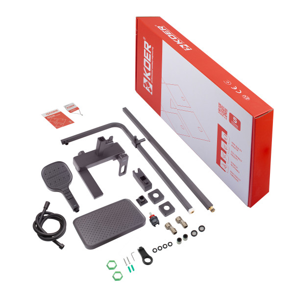 Душова колона зі змішувачем KOER KB-56031-05, 3 функції (Колір чорний) (KR5439)