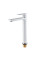 Змішувач для умивальника високий HAIBA ALEX 001 HIGH NUT WHITE-CHROME (Колір білий хром) (HB9564)