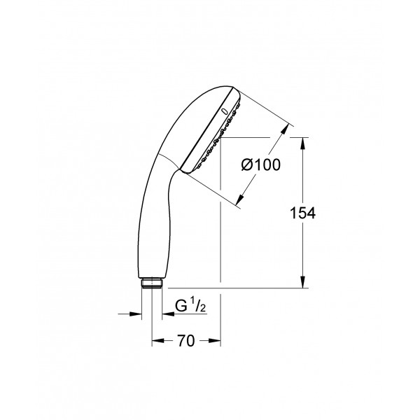 Ручний душ, 1 режим струменя Grohe New Tempesta Classic (27852001)