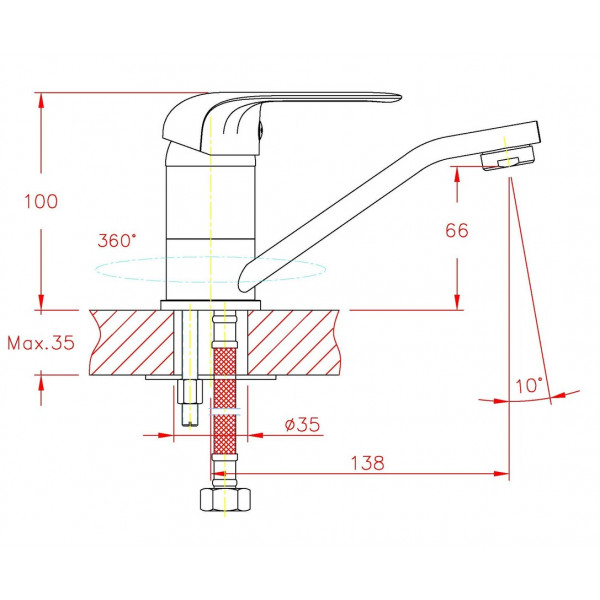 Змішувач для умивальника HAIBA DARIO 004-15CM (Колір хром) (HB0872)