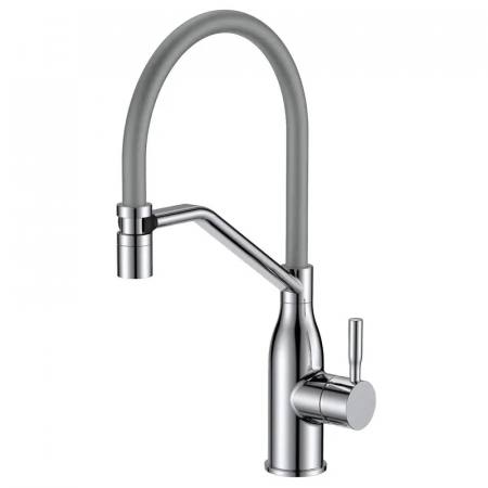 Змішувач для кухні Mixxus Premium Gravity 017 (NUT) SS Color Refl.Grey (Колір нерж.+силік.вилив сірий) (MI8407)
