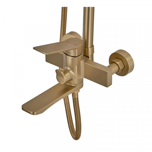 Душова колона MIXXUS WILSON 009-J BRUSHED GOLD зі змішувачем (Колір матове золото) (MI7124)