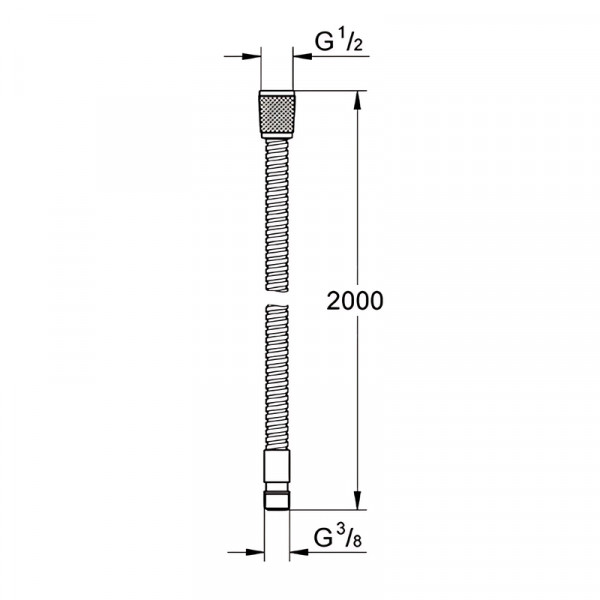 Шланг для змішувача на бортик ванни Grohe Relexaflex 2000 мм (28158001)