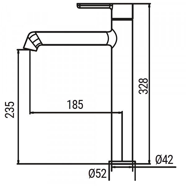 Змішувач для умивальника високий KOER KB-11029-05 (Колір чорний) (KR5488)