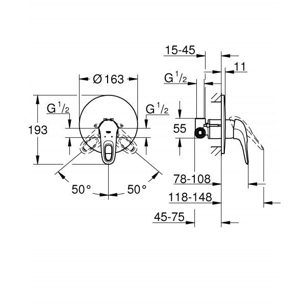 Змішувач для душу Grohe Eurostyle (33635003)
