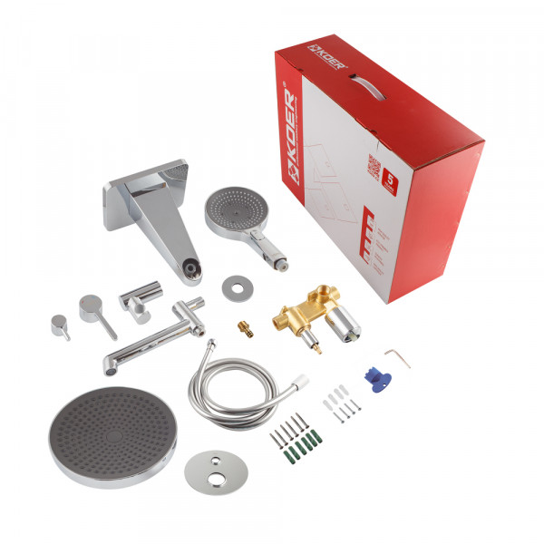 Душова система вбудована KOER KB-66029-01, 3 функції (Колір хром) (KR5483)