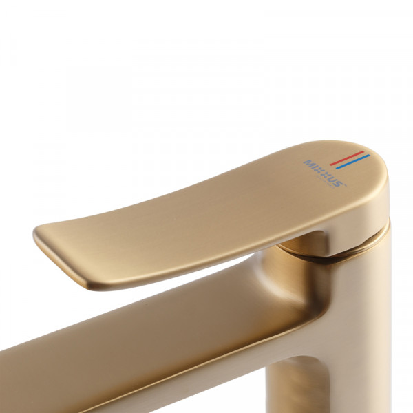 Змішувач для умивальника MIXXUS PREMIUM DALI 001 NUT BRUSHED GOLD (Колір матове золото) (MI6762)