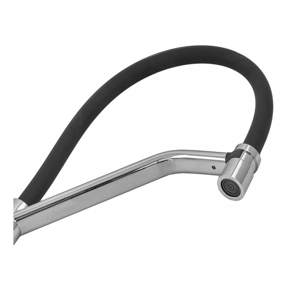 Змішувач для кухні MIXXUS PREMIUM GRAVITY 017 NUT REFL.BLACK (Колір хром+силік. вилив чорний) (MI8406)