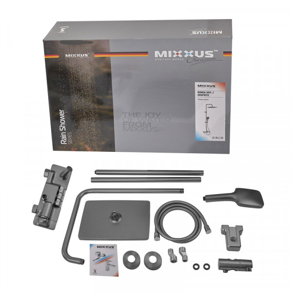 Душова колона зі змішувачем Mixxus Premium Ronda 009-J Graphite (колір графіт) (MI8387)