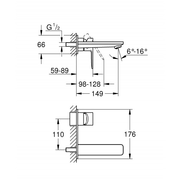 Змішувач для раковини на 2 отвори M-Size Grohe Lineare (19409001)