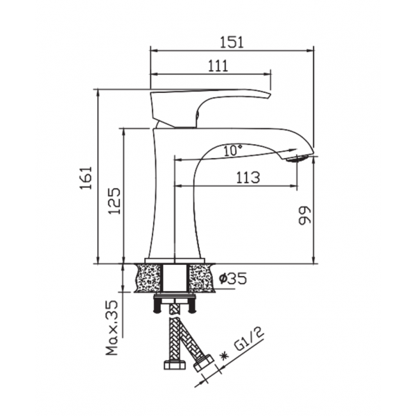 Змішувач для умивальника Haiba Monaco 001 Nut (HB9651)