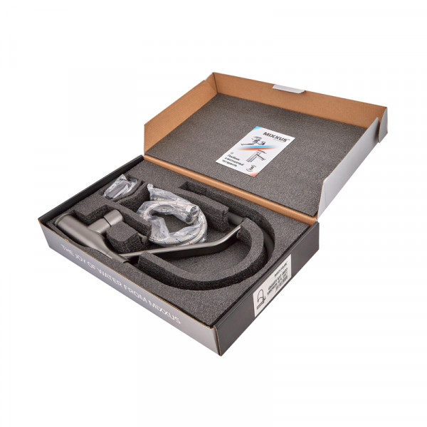 Змішувач для кухні MIXXUS PREMIUM GRAVITY 017 NUT GRAPHITE REFL.GRAY (Колір графіт+силік. вилив сірий) (MI8409)