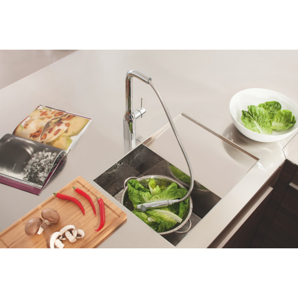 Змішувач для кухні з висувним виливом Grohe Essence New (30270000)