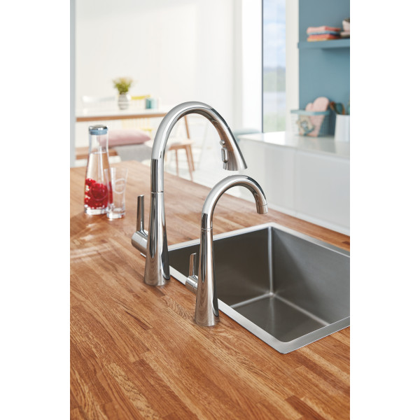 Змішувач для кухні з висувним виливом Grohe Zedra (32294002)