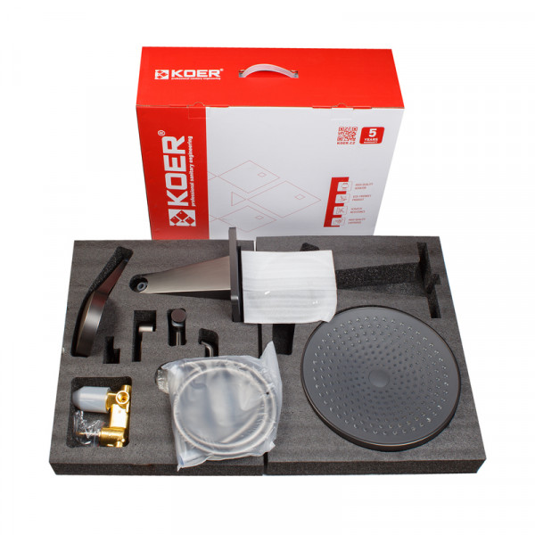 Вбудована душова система Koer KB-66029-07 3 функції (Колір графіт) (KR5954)