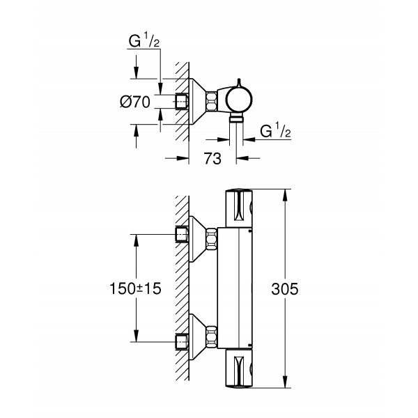 Термостат для душу Grohe Grohtherm 800 (34558000)