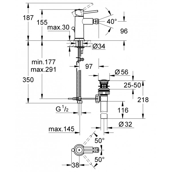 Змішувач для біде Grohe BauClassic (32864000)