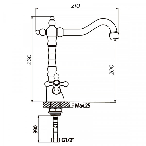 Змішувач для кухні Haiba Dominox 777 (HB0095)
