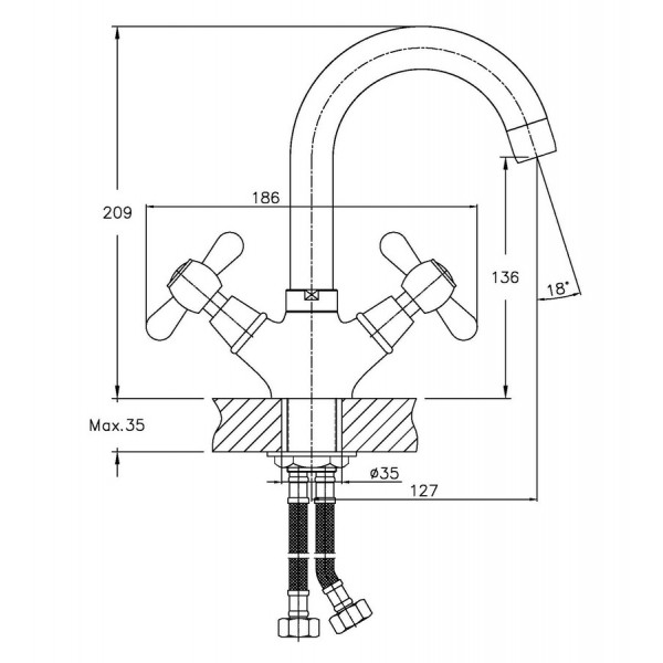 Змішувач для умивальника Haiba Dominox 274 (HB0088)