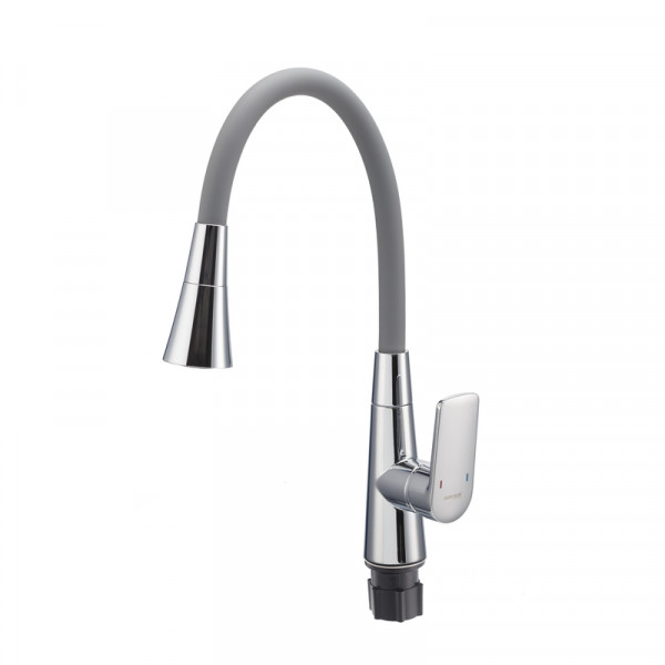 Змішувач для кухні Mixxus Premium Matis 011-T (NUT) Refl.Gray (Колір хром+силік.вилив сірий) (MI8267)