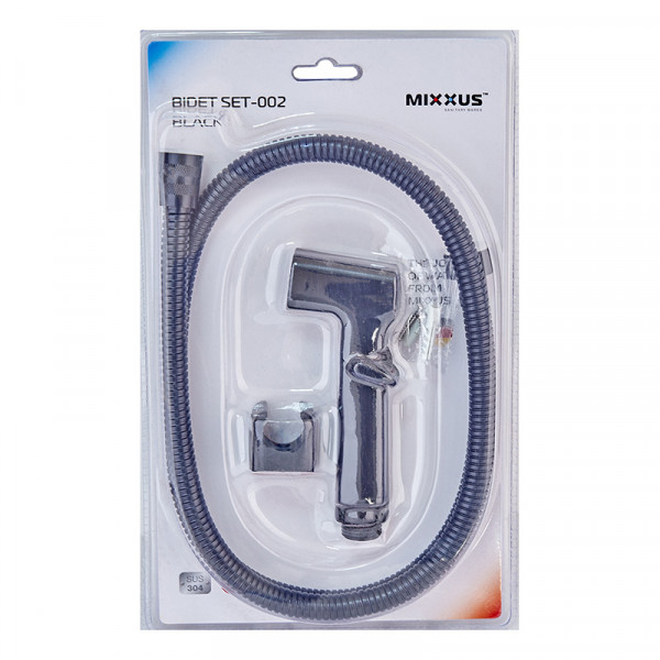 Набір для гігієнічного душу Mixxus Bidet SET-002 Black (шланг 1,2м) (LE2776)