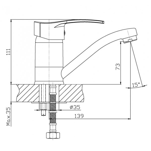 Змішувач для умивальника Haiba Onix 004 (вилив 15 см) (HB0768)