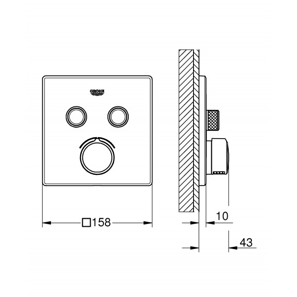 Змішувач прихованого монтажу на 2 споживача Grohe SmartControl Mixer (29148000)