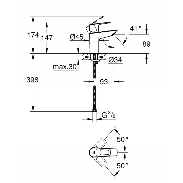 Змішувач для раковини Grohe BauLoop New S-розміру (23337001)
