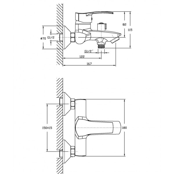 Змішувач для ванни Haiba Onix 009 (HB0321)