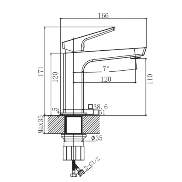 Змішувач для умивальника Haiba Turin 001 Nut (HB9655)