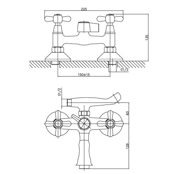 Змішувач для ванни Haiba Dominox 142 (HB0905)