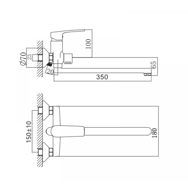Змішувач для ванни Haiba Troya 006 Euro (HB9660)