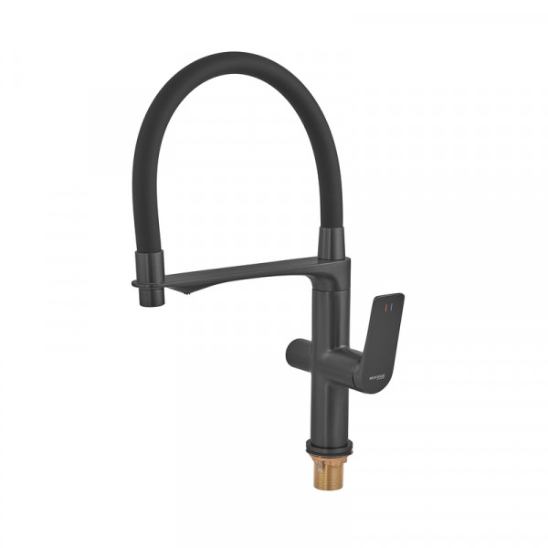Змішувач для кухні Mixxus Premium DERBY 021 (NUT) BLACK REFL.BLACK з виходом для питної води  (MI6606)
