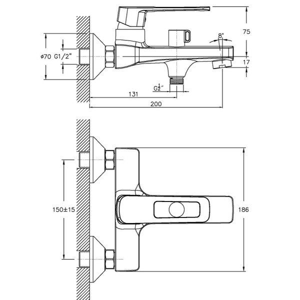 Змішувач для ванни Haiba Enio 009 (HB0885)