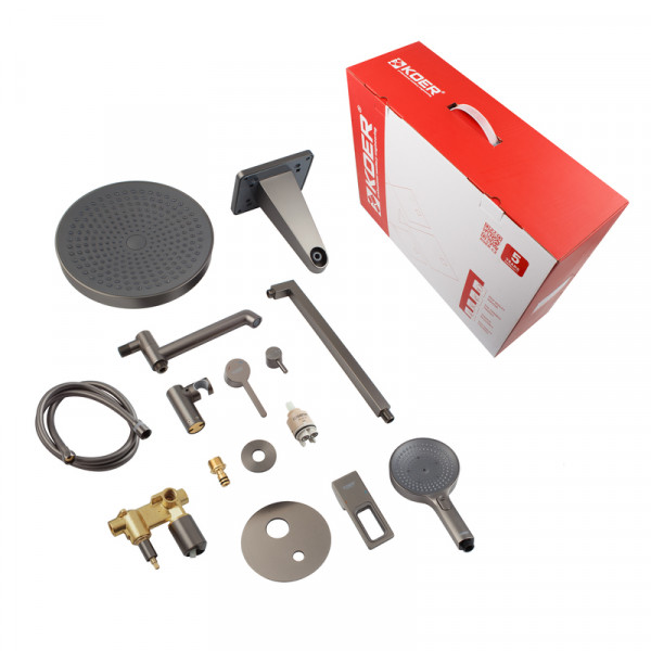 Вбудована душова система Koer KB-66029-07 3 функції (Колір графіт) (KR5954)